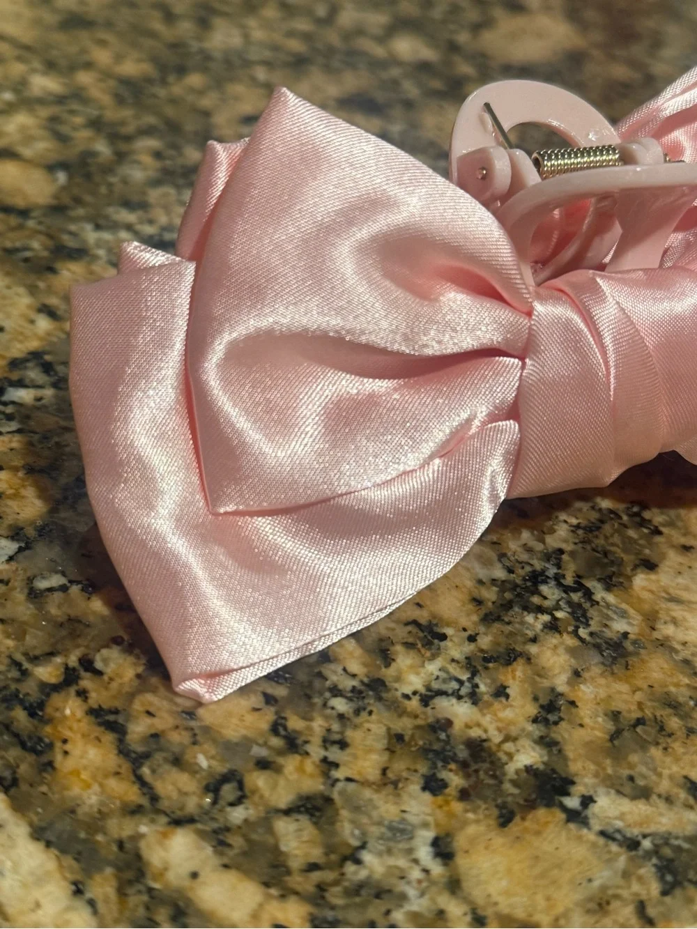 Blush Pink Satin Ribbon Bow Claw Clip Hair Accessory 5” Croquette Romantic NWOT